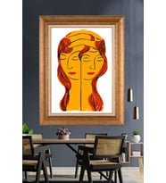 Altın Varaklı  Çerçeveli Paspartulu Tablo ndd584 (Gold)