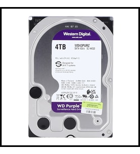 Wd Purple, Wd43purz, 3.5", 4tb, 256mb, 5400 Rpm, 7/24 Güvenlik, Hdd (türkiye Distribütörü Garantili)