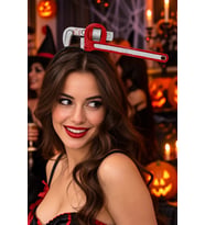 Halloween Kanlı İngiliz Anahtarı Taç Plastik Kırmızı Cadılar Bayramı Parti Kostüm Aksesuarı