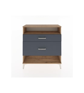 Arges Şifonyer Tek Raflı 2 Çekmeceli 88x30x96 Çam-Antrasit