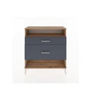 Arges Şifonyer Tek Raflı 2 Çekmeceli 88x30x96 Çam-Antrasit