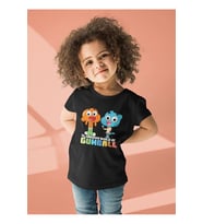 Gumball Ve Darwin Baskılı Unisex Çizgi Film Çocuk Tişört (1-12 Yaş)