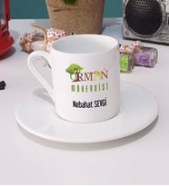 Orman Mühendisi Türk Kahvesi Fincanı Beyaz