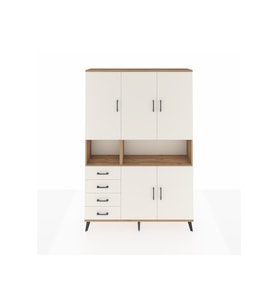 Arges Gardrop 7 Raflı 4 Çekmeceli 5 Kapaklı 132x30x195 Çam-Aytaşı