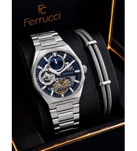 Ferrucci Otomatik Ve Kurmalı Güneş Ve Mehtap Kadranlı 2 Yıl Garantili Erkek Kol Saati BFC.M3558.S2