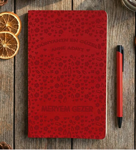 Kişiye Özel Hamile Anne Adayına Defter Anneler Günü Hediyesi (Kırmızı)