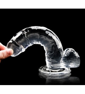 Pretty Love Clear Ultra Soft 17,5 cm Güçlü Vantuzlu Damarlı Dildo Penis