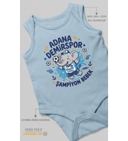 Adana Demirspor Temalı Sıfır Kol Bebek Body %100 Pamuk
