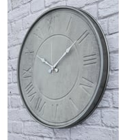 Markakanvas Metal Kasalı Beton Renkli Duvar Saati   ( Çap 50 cm - 80 cm ) (Gri)