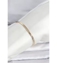 CM 14K Gold Renk Lazerli Yassı Zincir Model Kadın Bileklik - TJ-BB8295