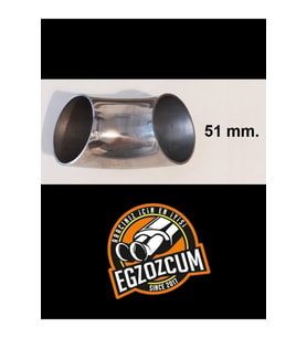 Paslanmaz Krom Dirsek Boru 51 Mm. 1 adet
