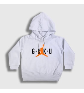 Presmono Unisex Çocuk Beyaz Air Goku Anime Dragon Ball Kapüşonlu Sweatshirt 235609tt (Beyaz)