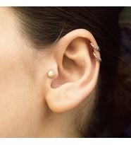 İncili Tragus Küpe (Altın)