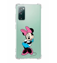 Samsung Galaxy S20 Fe  Köşe Korumalı Antişok Kapak Minnie Mouse Tasarımlı Şeffaf  Kılıf
