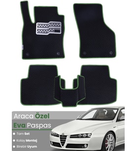 ALFA ROMEO 159 (2005-2011) Uyumlu EVA Paspas Tam Set–Araca Özel,Kolay Montaj,Su Geçirmez
