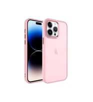 Apple iPhone 14 Pro Uyumlu Kılıf Buzlu Sert PC Zore May Kapak (Açık Pembe)