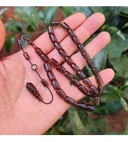 8x11 mm Mesut Elma Usta İmzalı Dominik Yeşili Zar Kehribar Tesbih