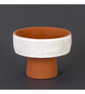 Euro Flora Delikli Beton Saksı Beyaz 19.5X16.5 cm