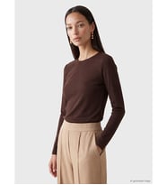 LCW EVERYDAY Kahverengi Bisiklet Yaka Soft Touch Kadın Tişört