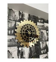 Modern Duvar Saati Gold Aynalı Pleksi Dekoratif Türk Rakamlı 40x40 Cm Sessiz Mekanizma