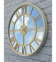 Markakanvas Metal Kasa AYNALI Duvar Saati  ( Çap 50 cm -Çap 80 cm ) (Altın)
