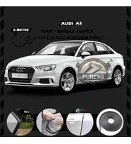 Audi A3 Oto Araç Kapı Koruma Fitili 5metre Parlak Siyah Renk