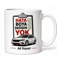 Ekspertiz Uzmanına Esprili Araç Kupası Hata Boya Değişen Yok Hediye Bardak