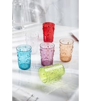 Akrilik Renkli 6'lı Kısa Bardak & Su Meşrubat Kahve Yanı Bardağı 400 ml ( Cam Değildir )