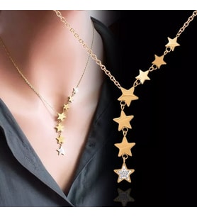 YILDIZ GOLD RENGİ ÇELİK KOLYE