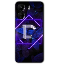 Xiaomi Redmi 13C Kılıf HD Desen Baskılı Kılıf - Dark Neon Yaprak D Harfi