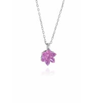 Lotus Model Pembe Kuvars Taşlı Gümüş Kolye