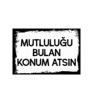 Mutluluğu Bulan Konum Atsın Yazılı Retro Ahşap Duvar Poster 20x30