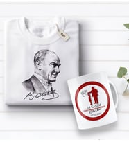 BK Gift Kişiye Özel Öğretmenler Günü Tasarımlı Kupa Bardak ve Atatürk Baskılı Tişört Hediye Seti- 3-11, Öğretmene Hediye, Öğretmenler Günü, 100. Yıl Hediyesi