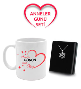 Anneler Gününe Özel Kupa & Gümüş Kaplama Kar Tanesi Kolye (Model 1)