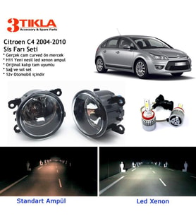 Citroen C4 HB 2004-2010 Beyaz Led Xenon Sis Farı Seti