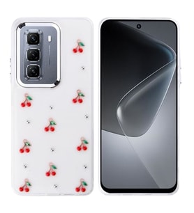 Coverzone ?nfinix Hot 50 4G ile uyumlu K?l?f Airbag K�?eli 2mm Kamera �?k?nt? Korumal? Simli ?effaf Bask?l? Z-Kutup Kapak Kiraz