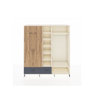 Hyperion Dolap 12 Raflı 2 Çekmeceli 2 Askılı 220x44x243 Aytaşı-Çam/Antrasit
