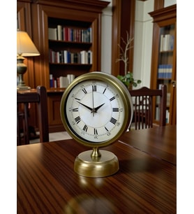 Aurum Retro 25x20 Eskitme Metal Masa Saati (Kahverengi Açık)