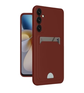 Samsung Galaxy A55 5G Kılıf Kelvin Kartvizitli Silikon - Bordo