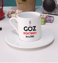 Göz Doktoru Türk Kahvesi Fincanı Beyaz