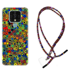 Tecno Camon 16 18P Pova Kılıf Boyun Asklı Rasta Silikon Nazar Boncukları 1746