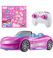 Hot Wheels Barbie Cabrio Rc Pembe Uzaktan Kumandalı Araba, Çıkartma Dahildir, İki Bebek Ve Açılabili