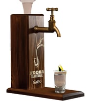 Özel Vodka Baskılı Musluklu Doğal Ahşap İçki Standı, İçki Çeşmesi, Doğum Günü Hediyesi, Ev Hediyesi, İçecek Dispenseri