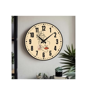 Dekoratif Türkçe Rakamlı UV Baskılı Duvar Saati (Sessiz) Akar Mekanizma 40CM Metal Akrep Yelkovan
