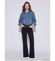 LCW Jeans Siyah Petite Flare Kadın Jean Pantolon