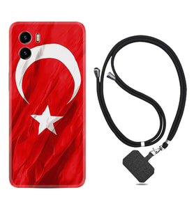 Vivo Y15S Y32 Y33S Y51 Y53S Kılıf Boyun Askılı Silikon Şanlı Türk Bayrağı 4 1401