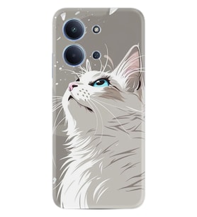 Xiaomi Redmi 15C Kılıf Boutique Baskılı Resimli Beyaz Kedi Pcode -061