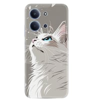 Xiaomi Redmi 15C Kılıf Boutique Baskılı Resimli Beyaz Kedi Pcode -061