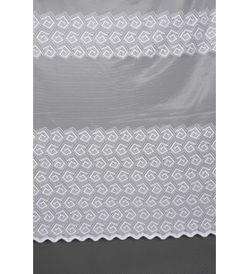 GEOMETRİK BEYAZ RENK TEK KANAT Dikilmiş Pileli Fon Perde 300*260 Cm