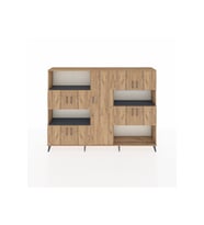 Arges Dolap 10 Raflı 9 Kapaklı 220x30x163 Çam-Çam/Antrasit
